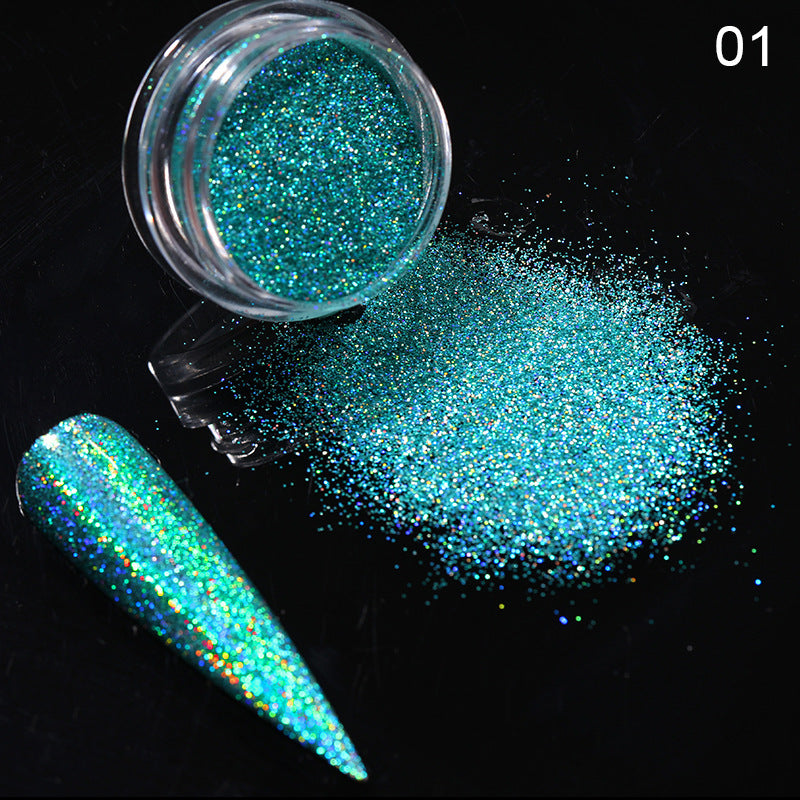 Glittery and Glitzy Nail Powder in Multiple Color Options-Aqua-Theone Apparel