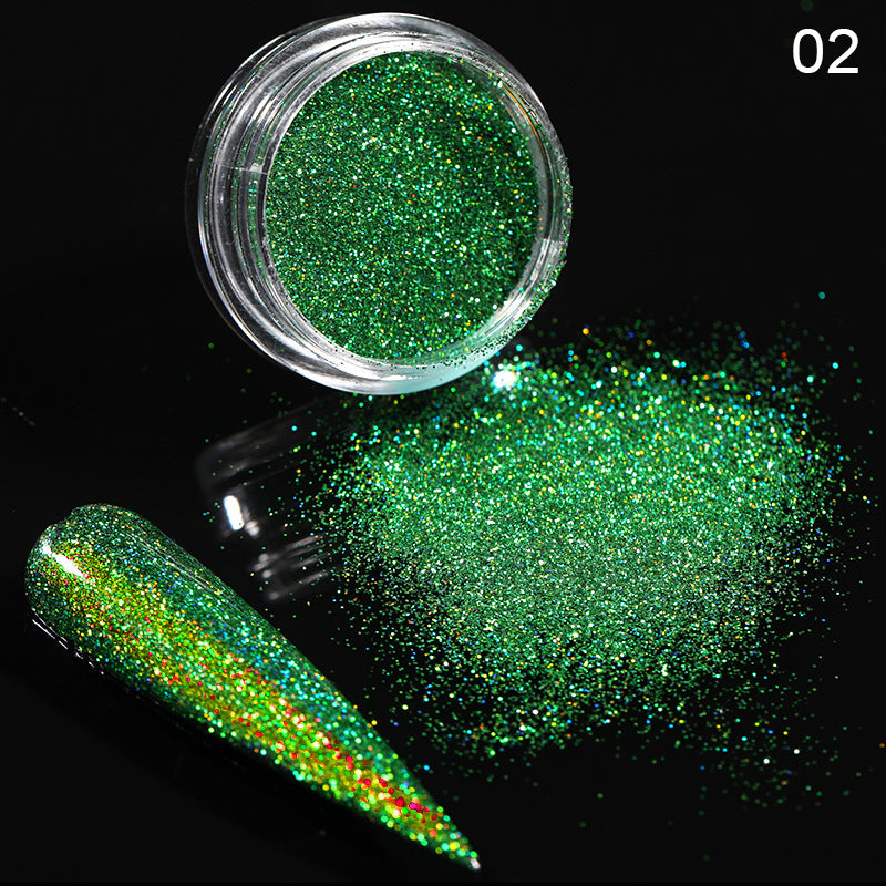 Glittery and Glitzy Nail Powder in Multiple Color Options-Green-Theone Apparel