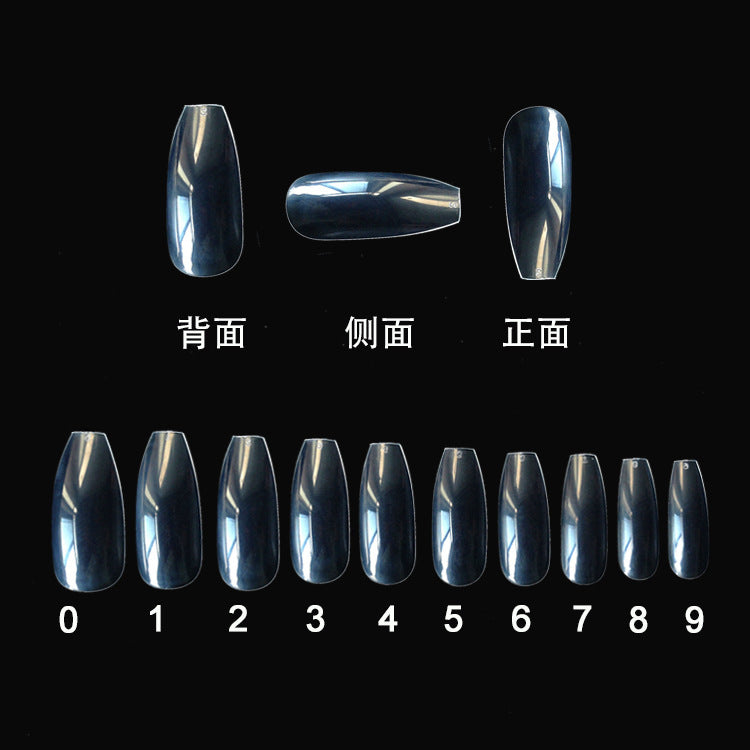 Glossy Metallic Coffin Shaped Complete Nail Set (500pcs)-Theone Apparel