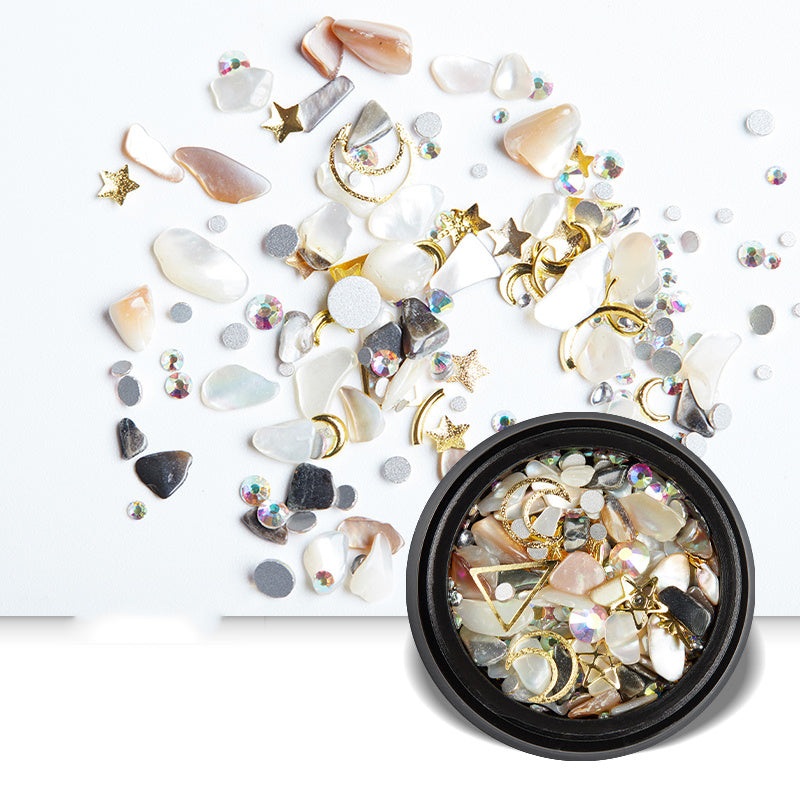 Golden Night Sky Moon and Star Nail Adornment Accessories-Style B-Theone Apparel