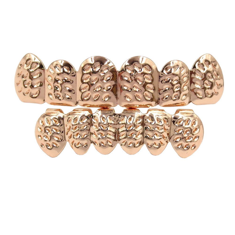 Haloween Gold Vampire Teeth Prop for Decorations and Gifts-Pattern rose gold-Theone Apparel