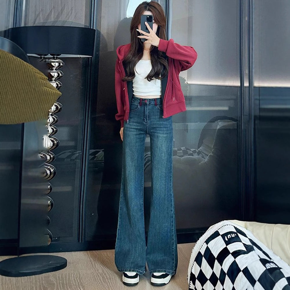 High Waist Slimming Flared Jeans With Stylish Design-Theone Apparel