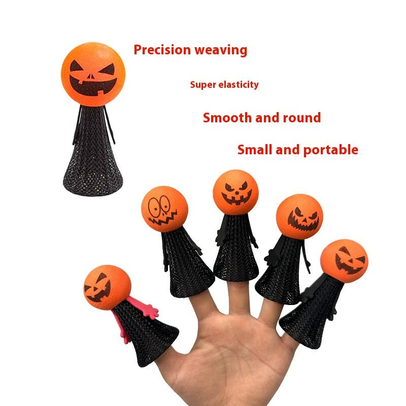 Jack-O-Lantern Elastic Finger Covers for Puppet Shows-Theone Apparel