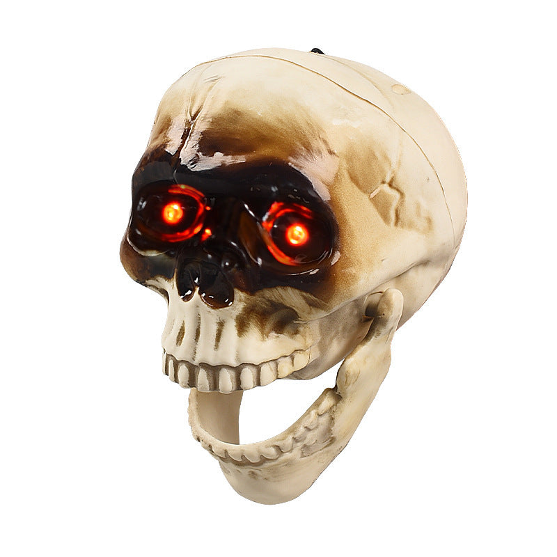 Light Up Skull Animatronic with Motion Sensor Halloween Décor-Open Mouth Electric Head-Theone Apparel