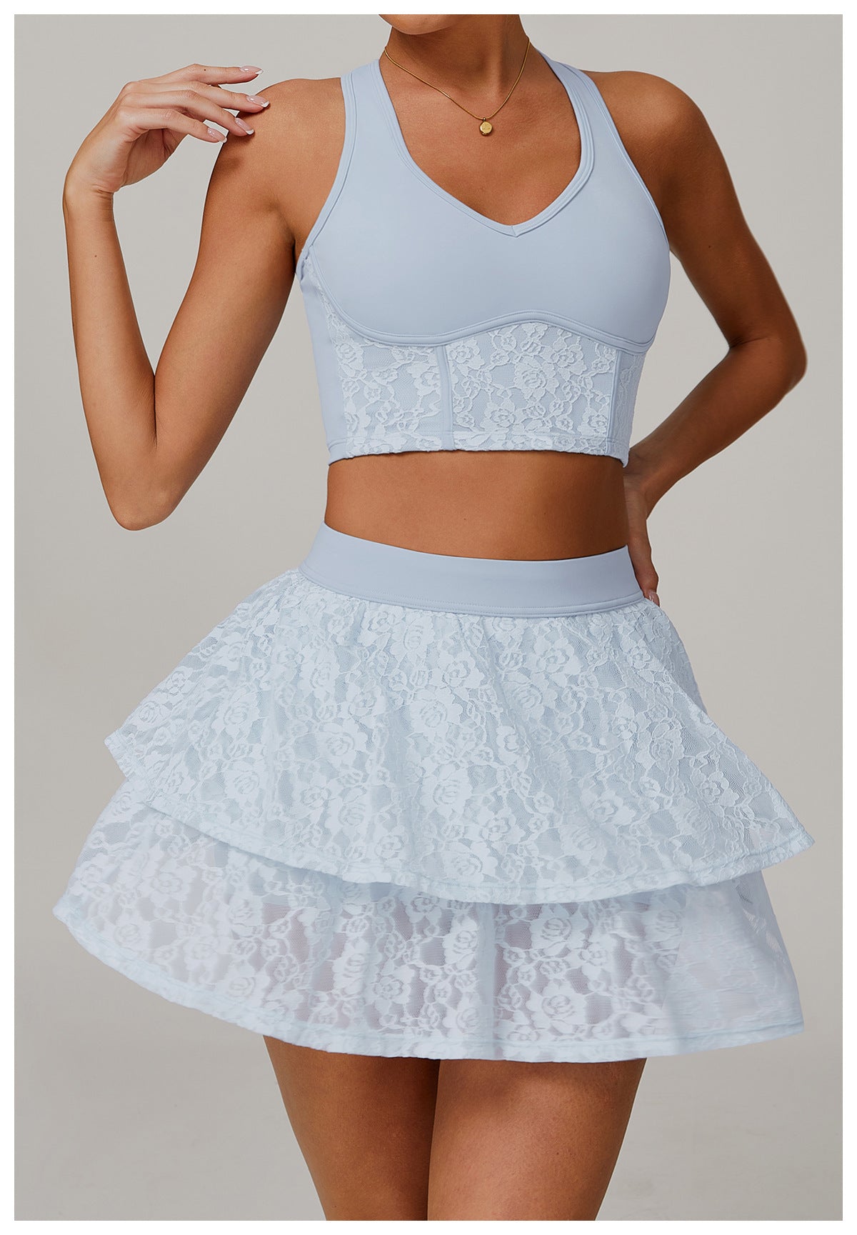 Mesh Lace Yoga Skirt For Breathable Active Comfort-Theone Apparel