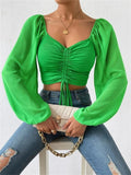 Women's Loose Fitting Billowy Sleeved Off the Shoulder Blouse