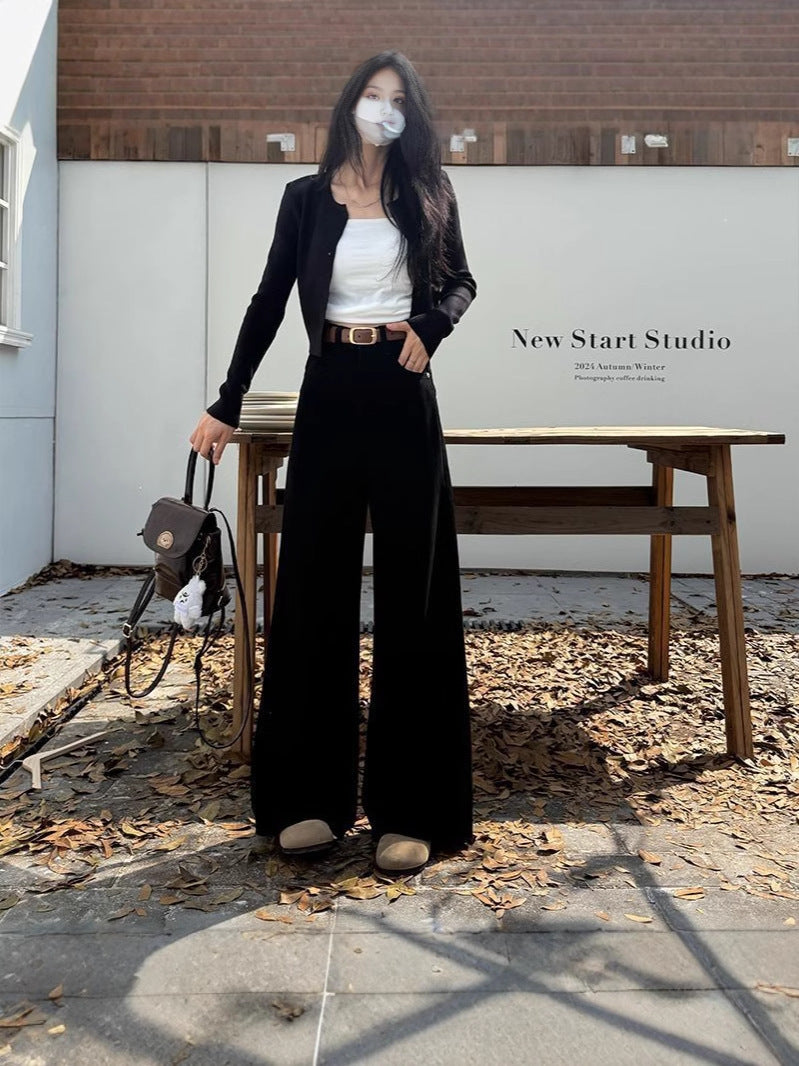 Retro High Waist Wide-Leg Jeans for Everyday Style-Theone Apparel