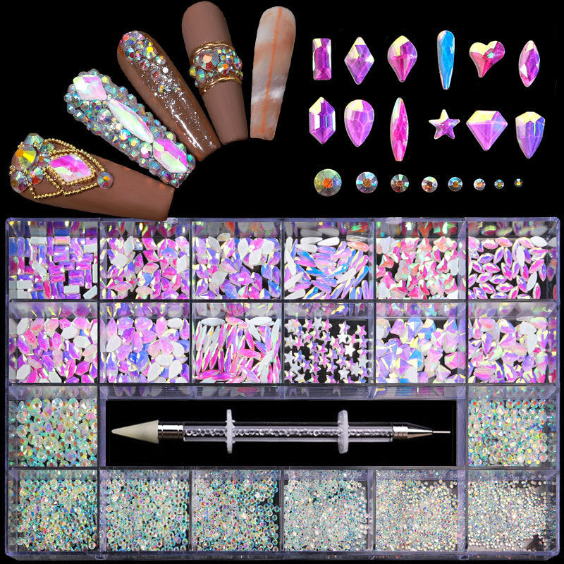 Set of 21 Boxes of Nail Art and 3D Designs-Fancy diamond-Theone Apparel