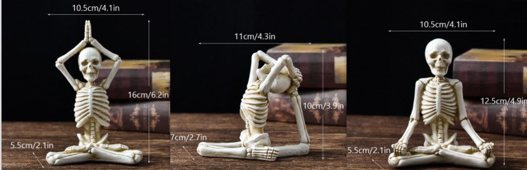 Skeleton in Yoga Poses Halloween Decorations with Non-Slip Base-Theone Apparel