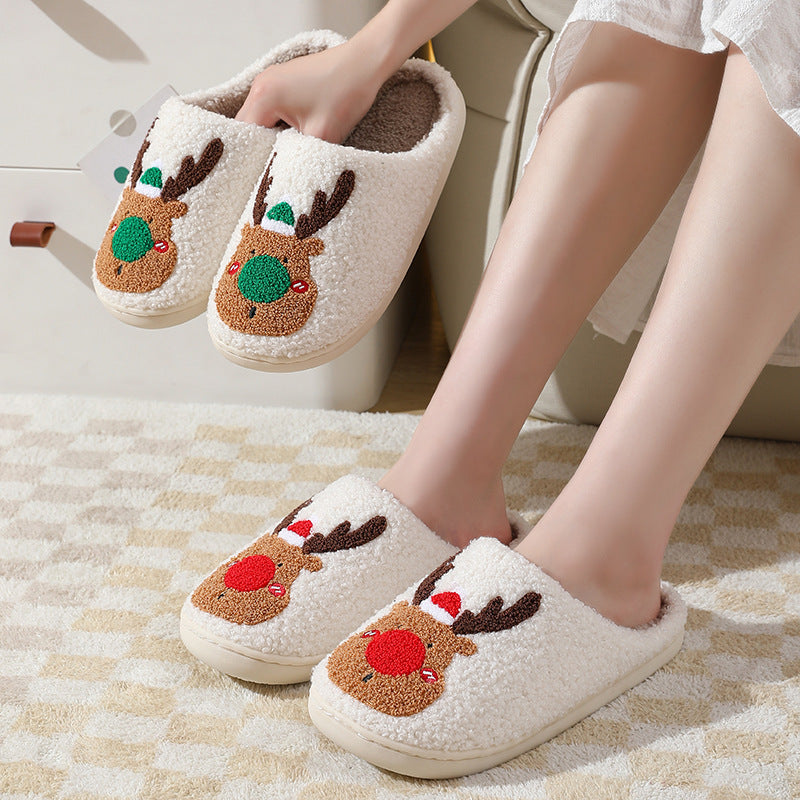 Soft and Warm Fleece Lined Christmas Themed Slip on Slippers-Theone Apparel
