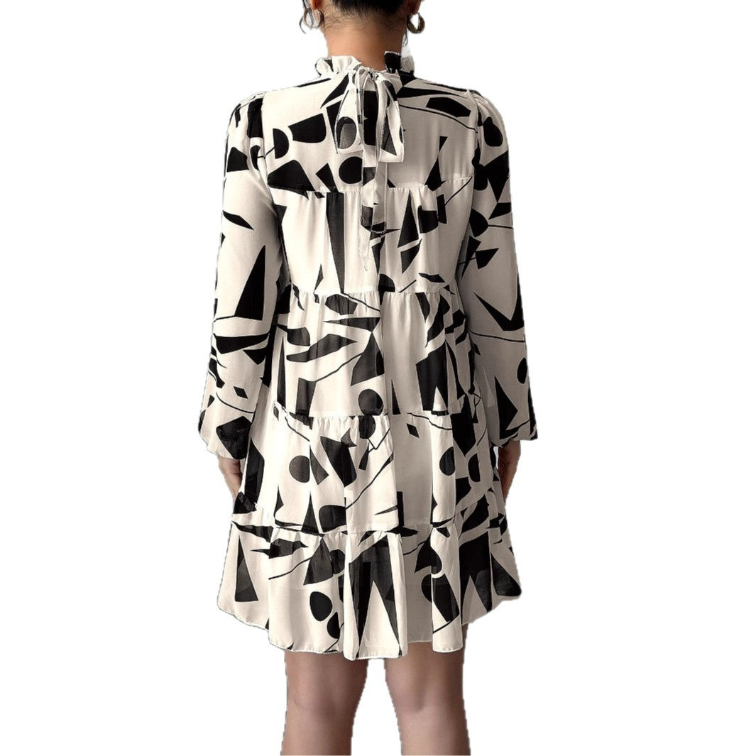 Versatile Simple Printed Skirt Dress for Effortless Everyday Style-Theone Apparel