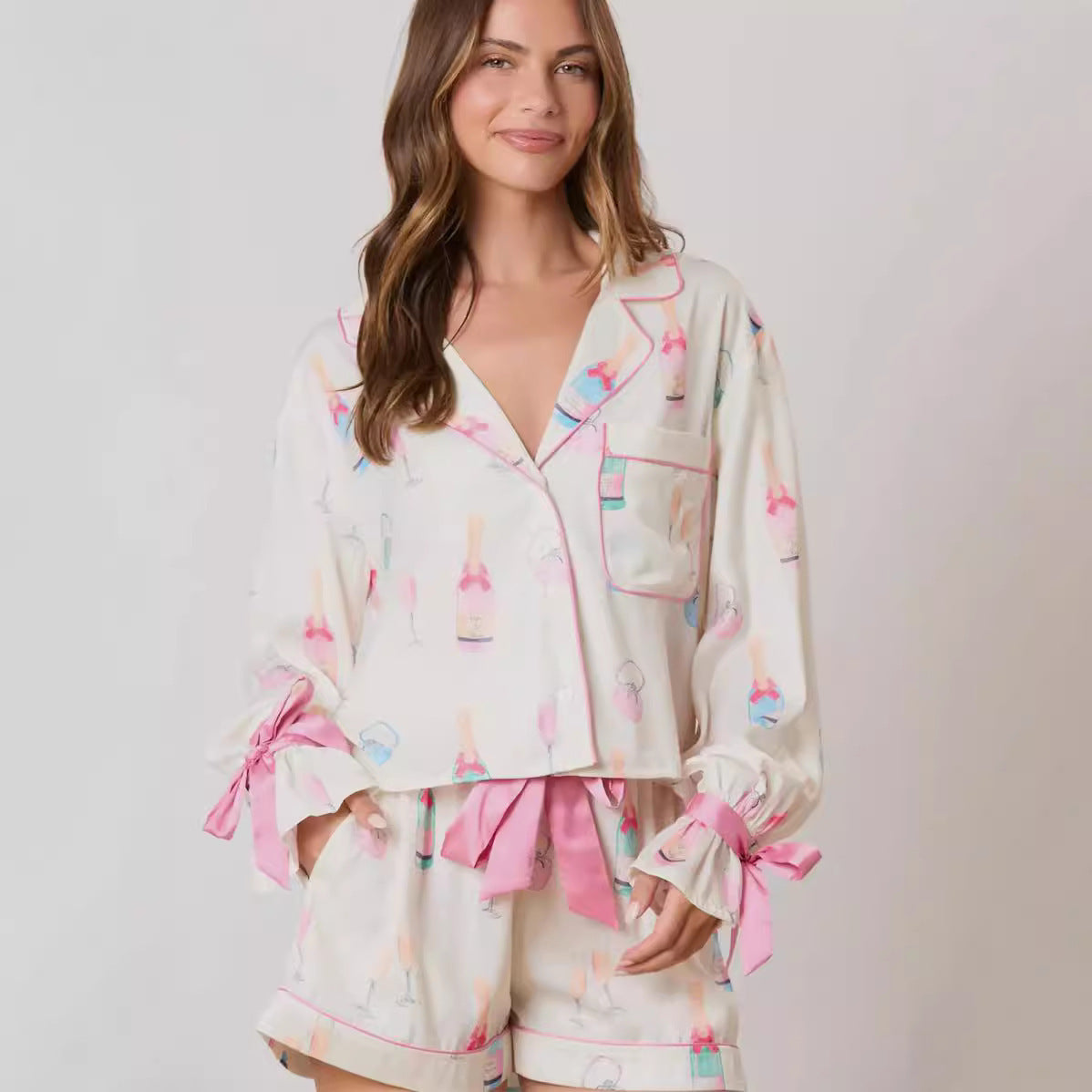 Women's Christmas and New Years Themed Two Piece Pajama Set-Theone Apparel