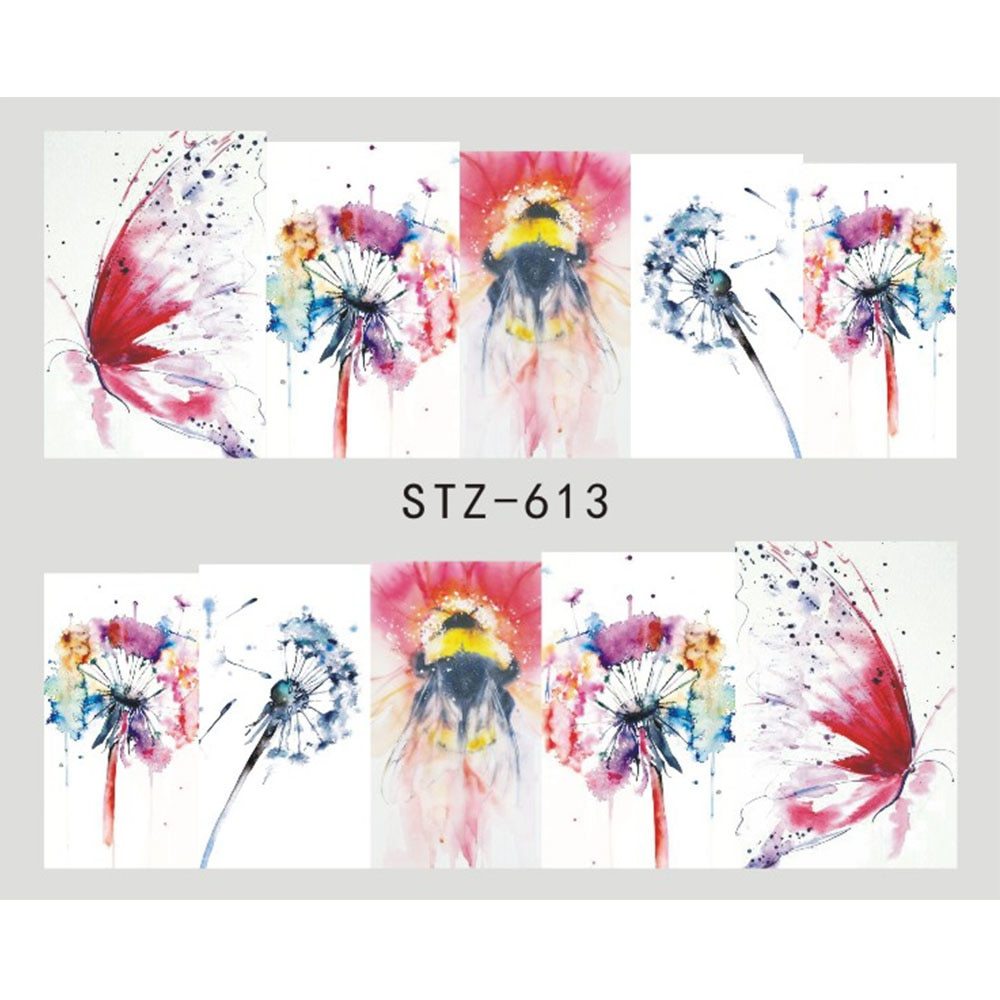 Women's Floral Nail Stickers for Accent Nails and False Nails-STZ 613-Theone Apparel