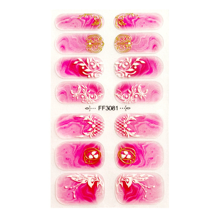 Women's Gemstone Inspired Almond Shaped Nails Stickers in Multiple Colors-A-Theone Apparel