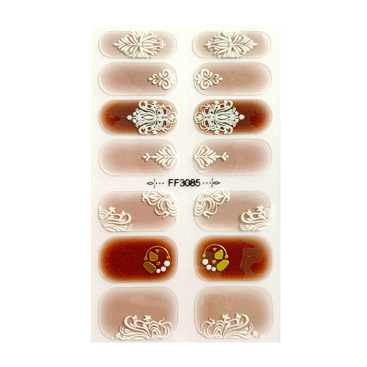 Women's Gemstone Inspired Almond Shaped Nails Stickers in Multiple Colors-B-Theone Apparel