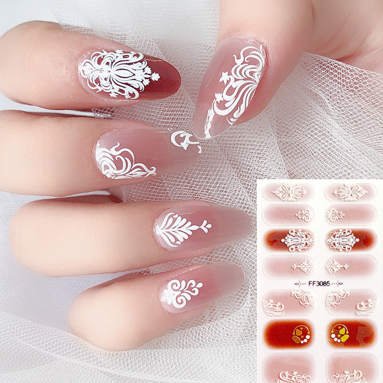 Women's Gemstone Inspired Almond Shaped Nails Stickers in Multiple Colors-Theone Apparel