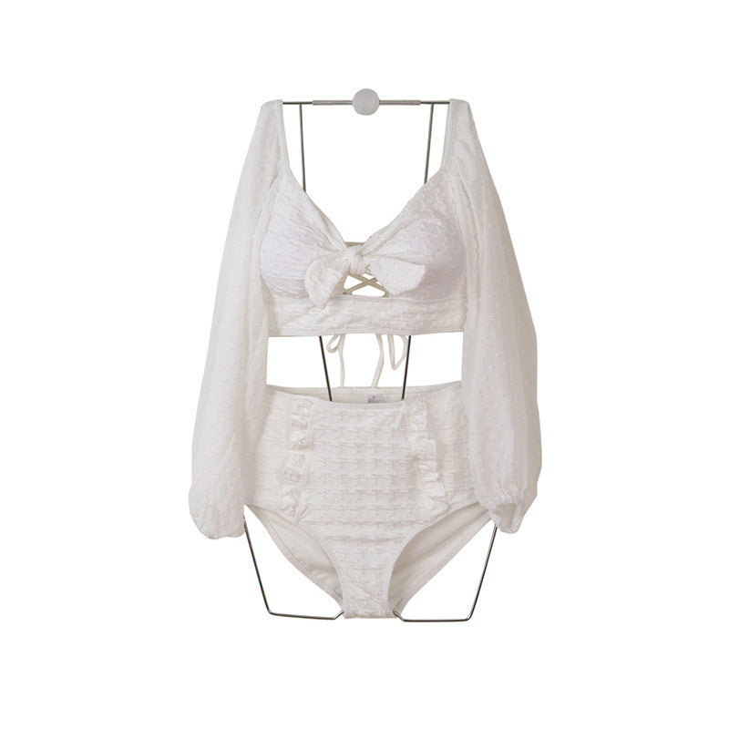 Women's Two Piece Swimsuit with Long Sheer Sleeves-Theone Apparel