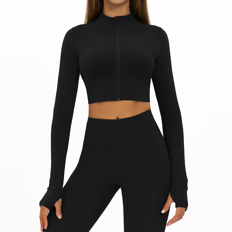 Slim-Fit Quick-Dry Long Sleeve Fitness Jacket For Women