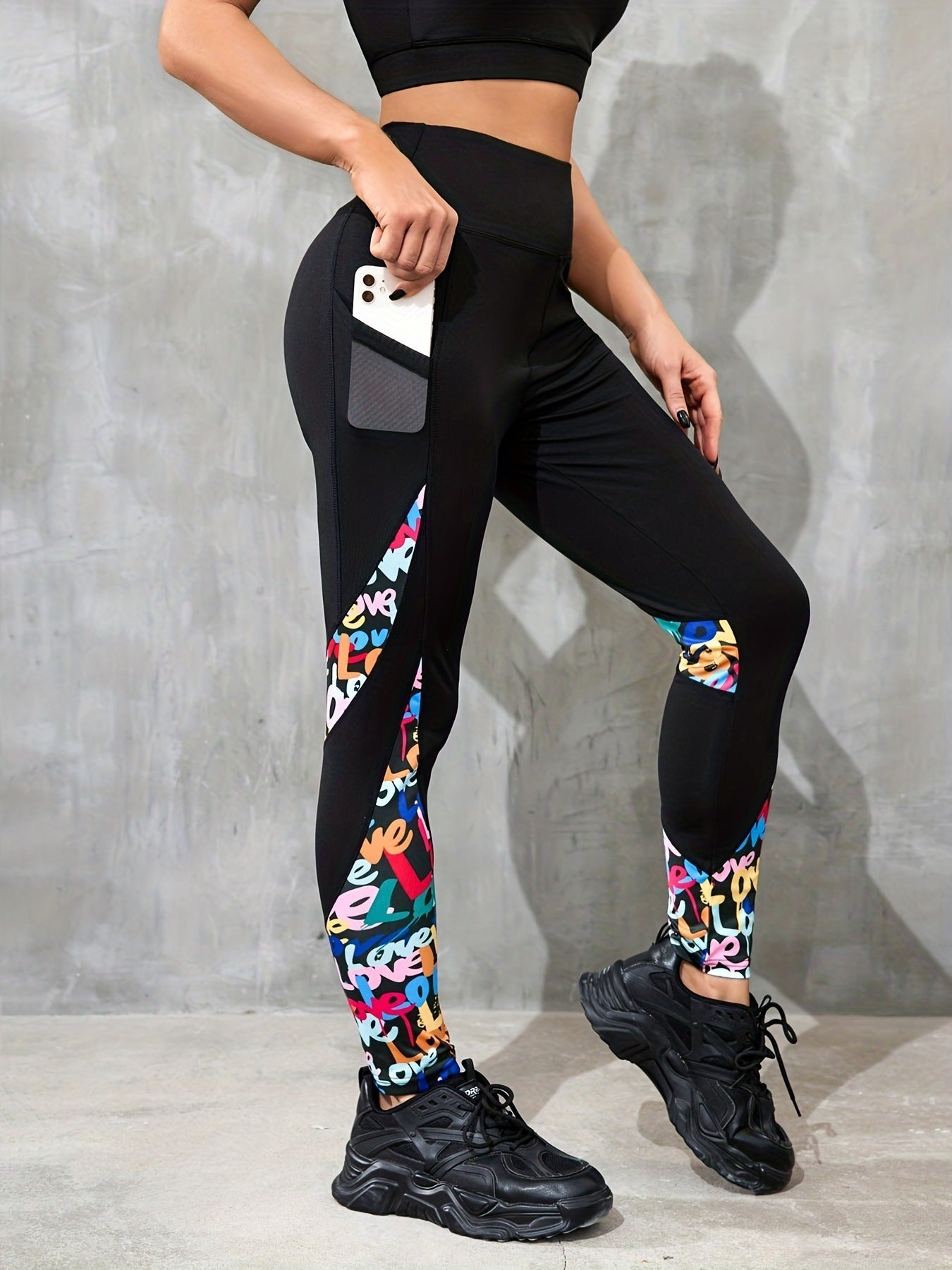 Contrast Patchwork High Waist Hip Lift Sports Leggings