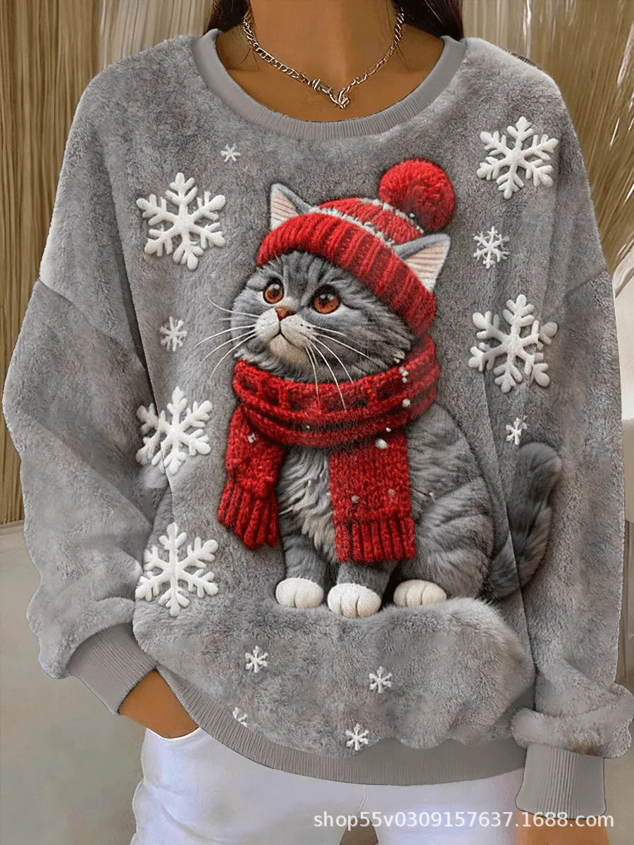 3D Digital Print Atmosphere-Boosting Flannel Hoodie