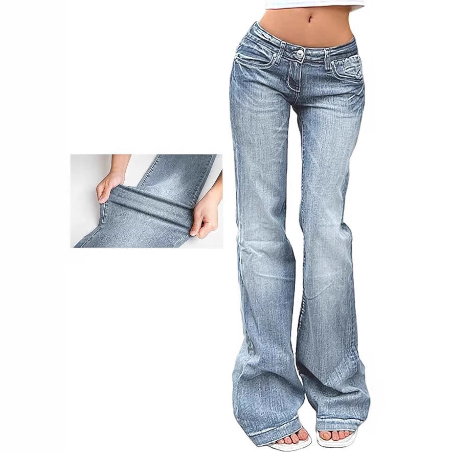 Women's Jeans American Retro Spicy Girl Bell-bottom Pants Slim And Slimming Stretch