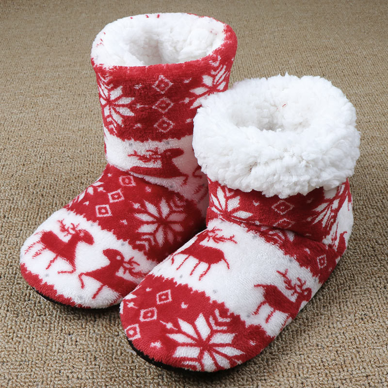 Soft Ankle Height House Slipper Booties in Various Patterns and Colors