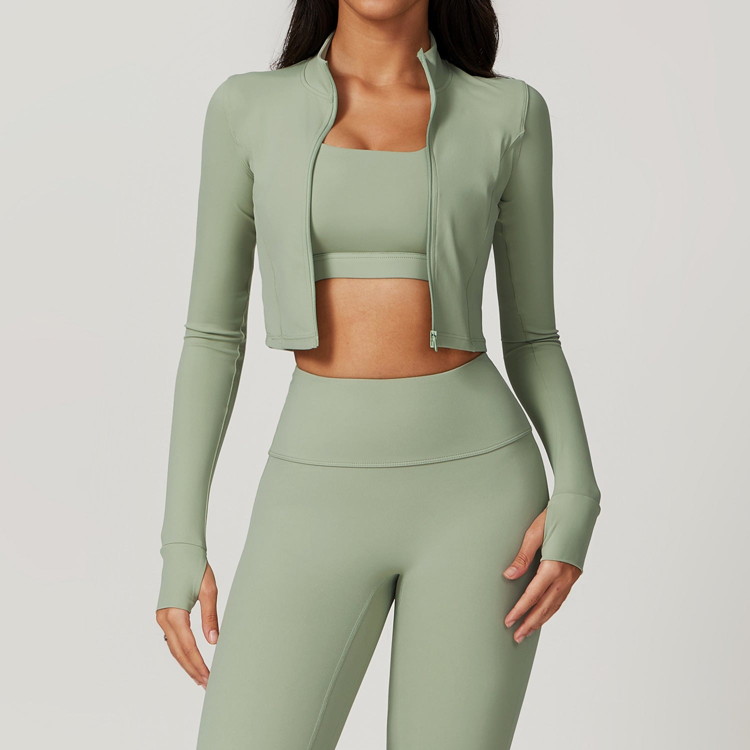 Slim-Fit Quick-Dry Long Sleeve Fitness Jacket For Women