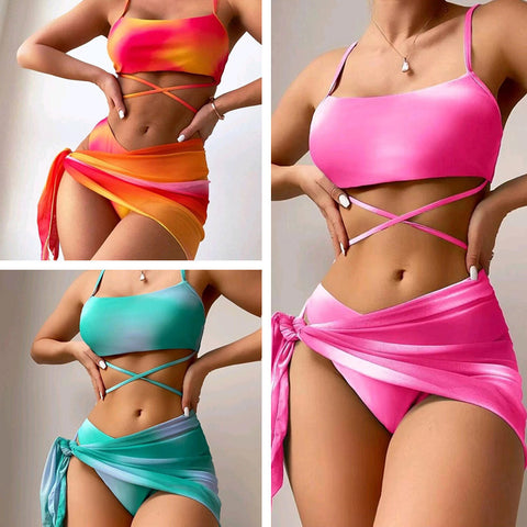 Women’s Tie-Dye Three Piece Swimsuit Set