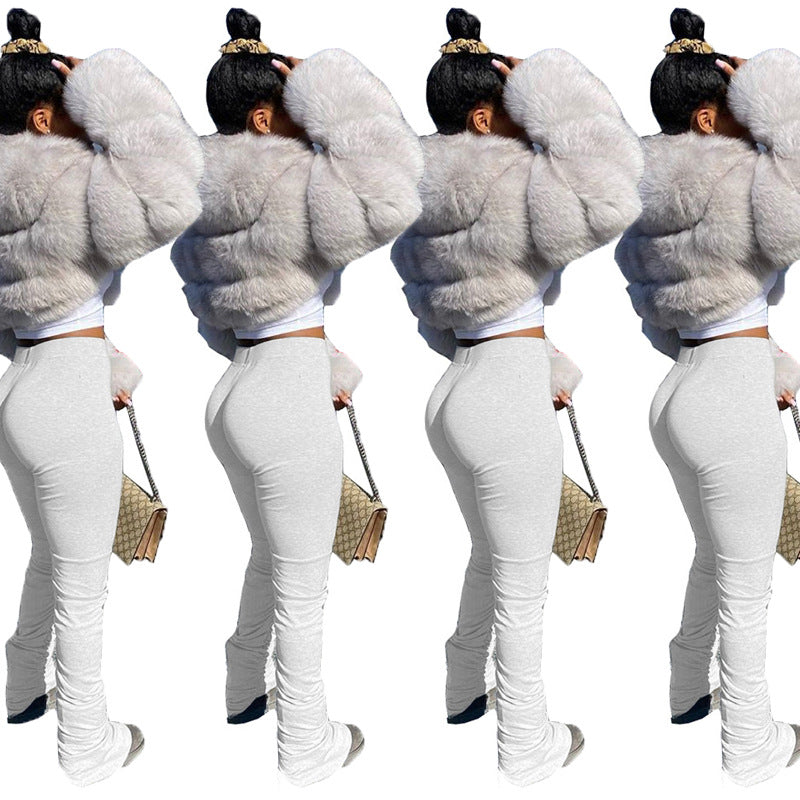 Leggings à taille haute avec tissu rassemblé