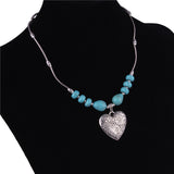 Heart and Turquoise Pendant Necklace