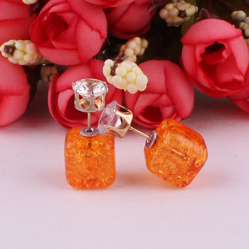 Cube Shaped Double Sided Earrings