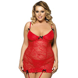 Plus Size Bows and Lace Garter Dress