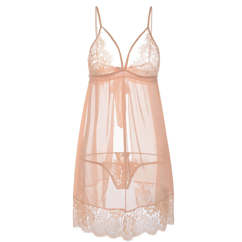 Lacy Cage Strap Babydoll Nightie Set