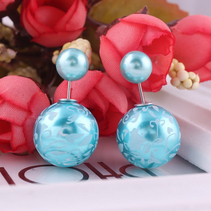 Decorative Spherical Double Sided Earrings