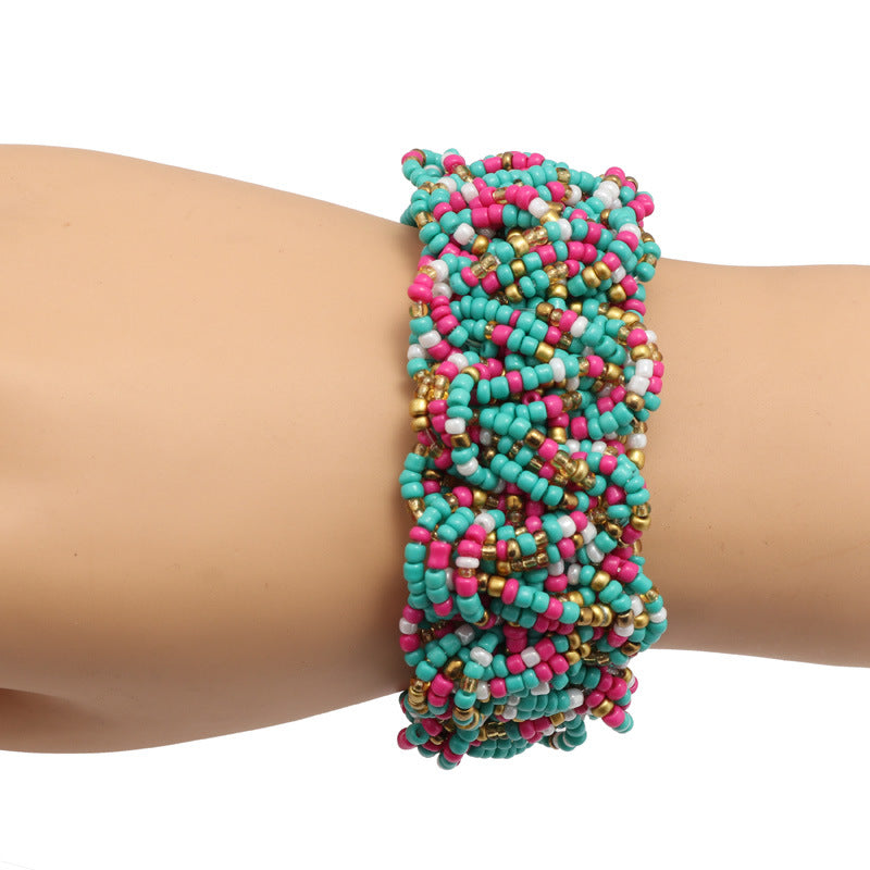 Thick Beaded Cuff Bracelet