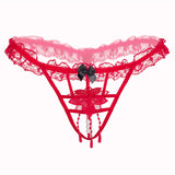 G-String mit Perlen-Strang-Blumenapplikationen