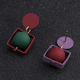 Modern Sphere and Square Earrings