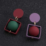 Modern Sphere and Square Earrings