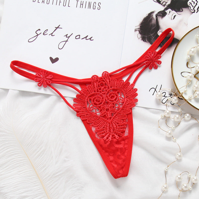 Transparan Bordir Gaya Gaya Renda Cutout Thongs