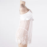 Plus Size Romantic Sheer Lace Midi Dress