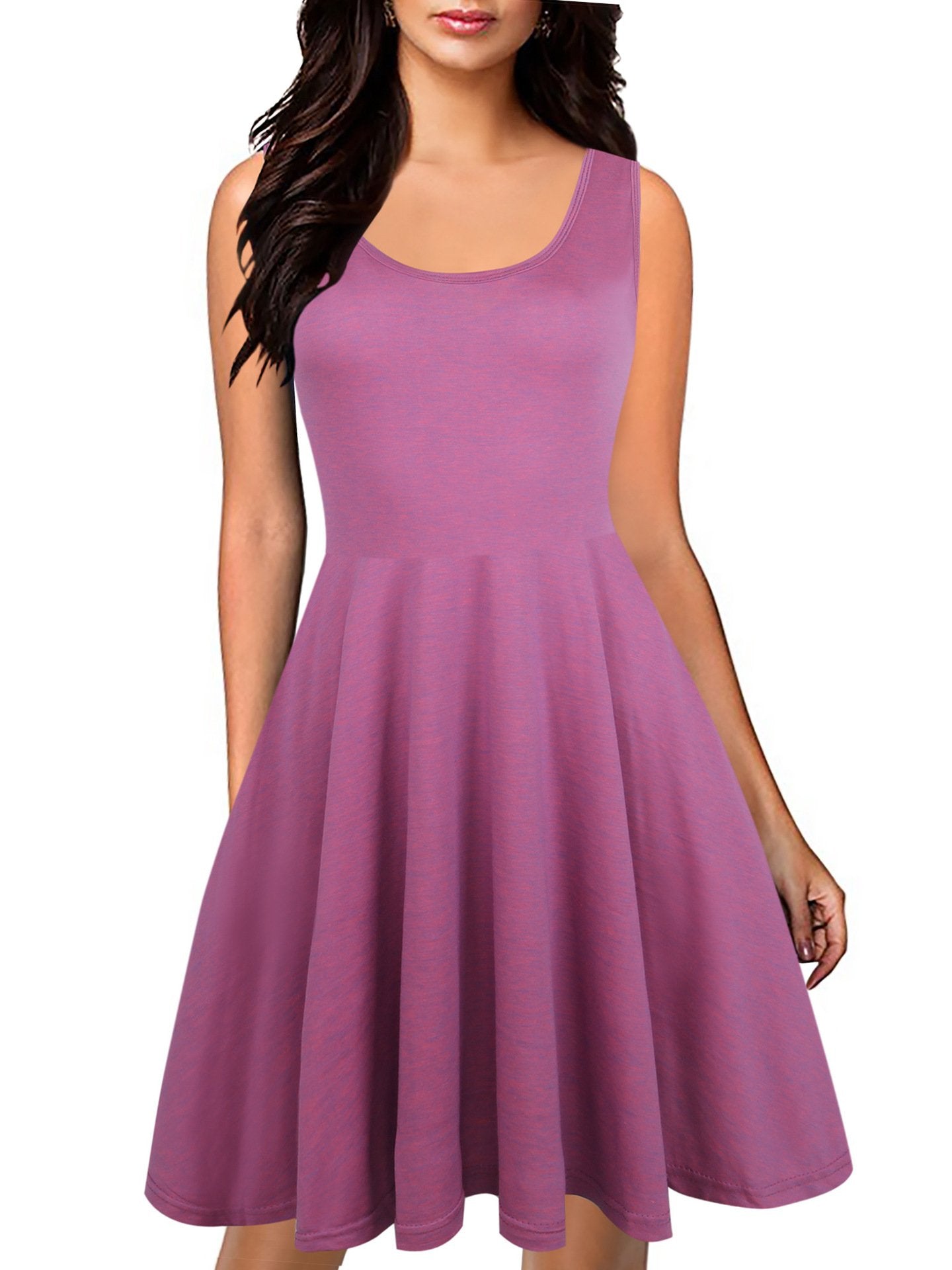 Solid Scoop Neck Tank Dress