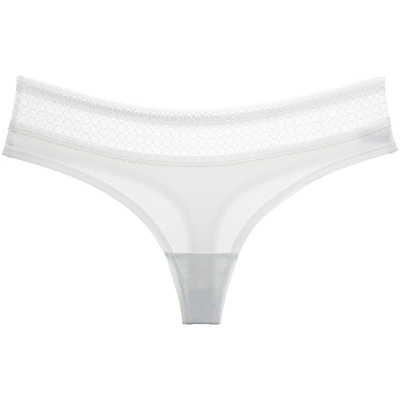 Wide Lace Band Thong Panty