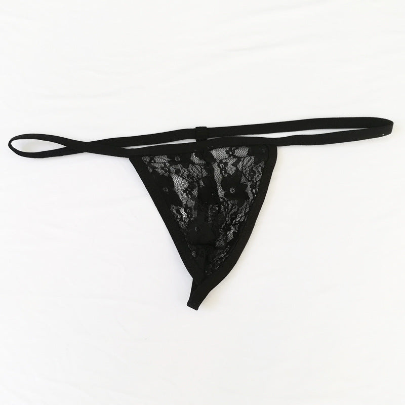 Tanga frontal de encaje transparente