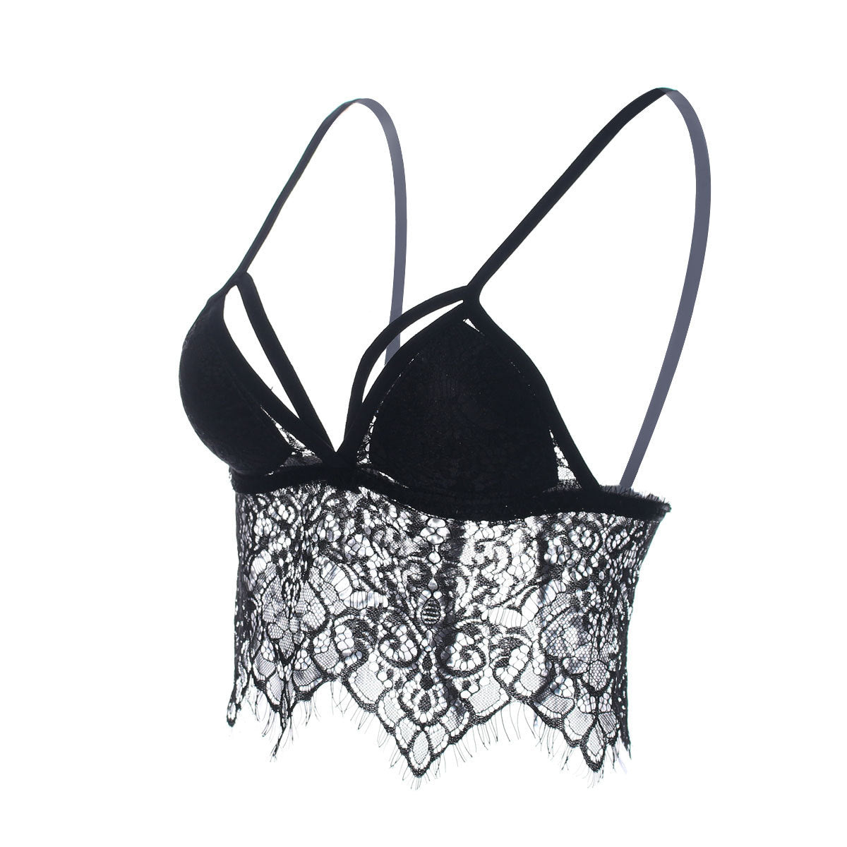 Fancy Hem Cage Front Statement Bra