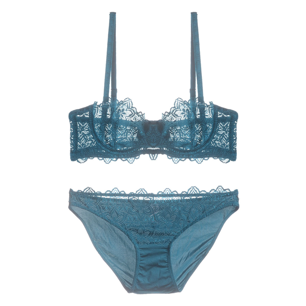 Peekaboo Lace Balconette Bra e calcinha