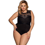 Plus Size Lace Bodice Opaque Sleeveless Romper
