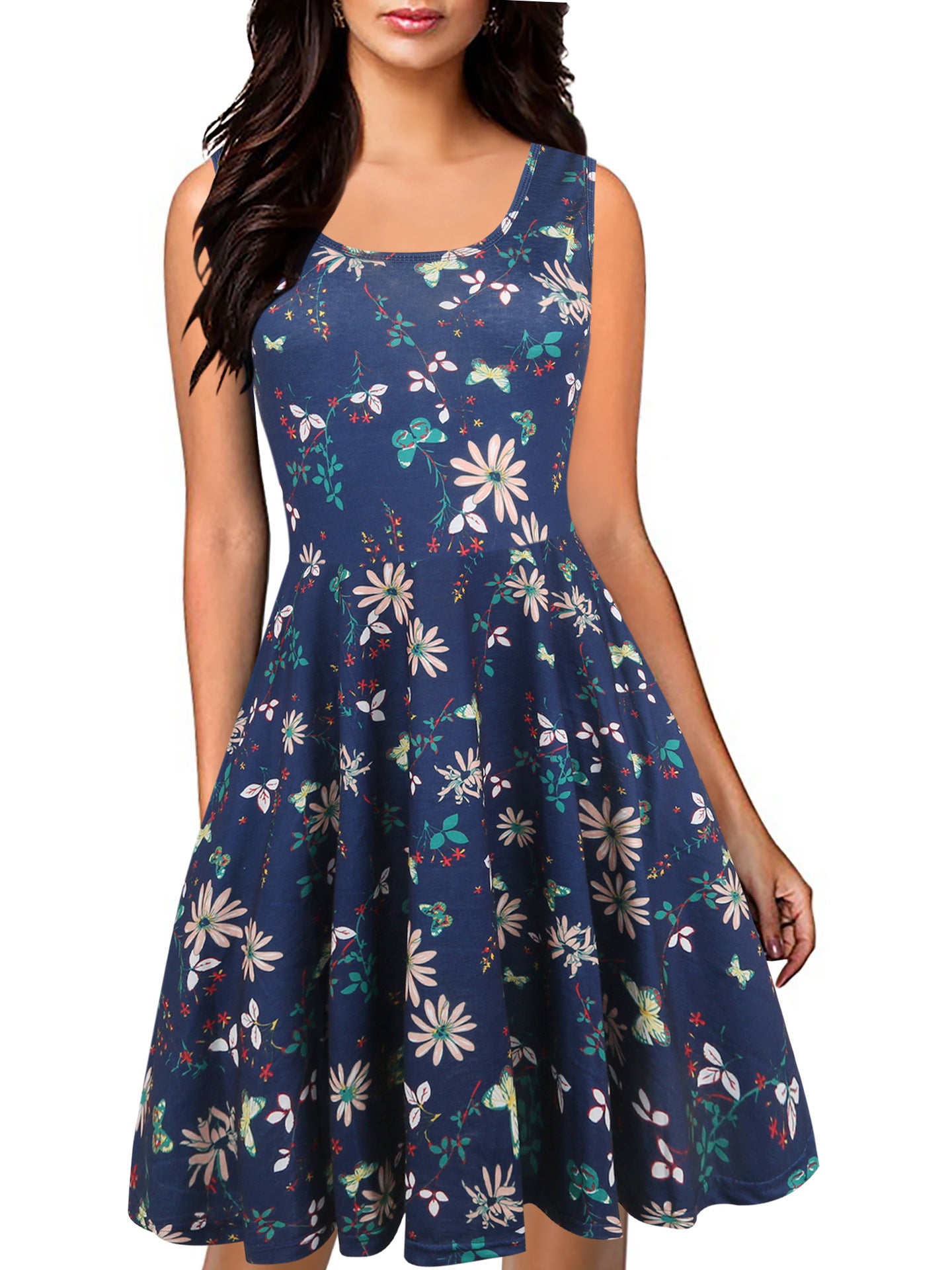 Floral Deep Scoop Tank Dress