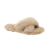 Fuzzy Fur Crisscross Pantoffelschuhe