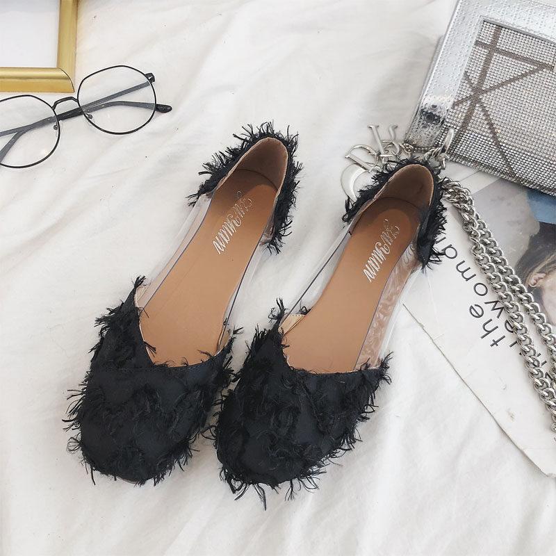 Fringe Fringy Frenzy Transparent Fashion Flats