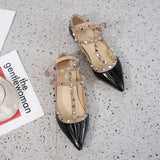 Studded Cage Ankle Fashion Flats